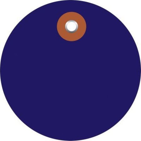 BOX PACKAGING Plastic Circle Tags, 3" Dia., Blue, 100/Pack G26076